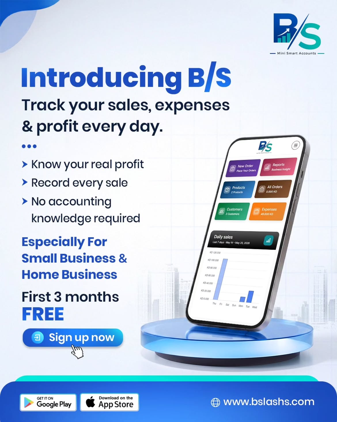 Track your sales, expenses, and profits effortlessly with B-S App 📊💼🚀 Perfect for small and